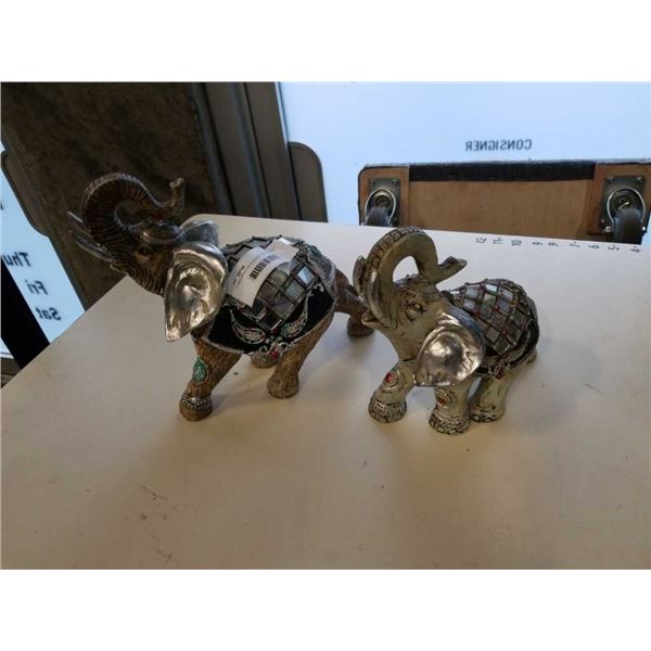 2 DECORATIVE ELEPHANT FIGURES