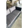 Image 2 : BRAND NEW PREMIUM RATTAN OUTDOOR LOVE SEAT W/ DARK GREY CUSHIONS - RETAIL $699 POWDER COATED STEEL F