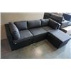 Image 2 : FLOOR MODEL RATTAN OUTDOOR 4 PIECE MODULAR SECTIONAL SOFA W/ DARK GREY CUSHIONS - RETAIL $1299 POWDE