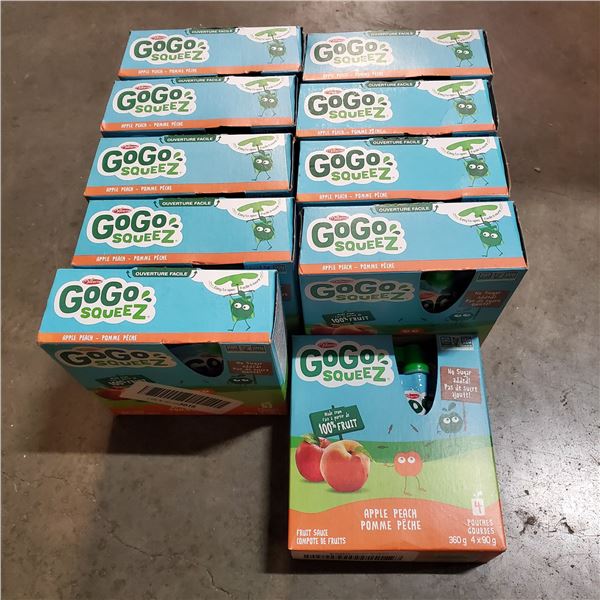 LOT OF 10 NEW BOXES OF 4 GOGO SQUEEZ FRUIT SNACK POUCHES BB FEB 2022