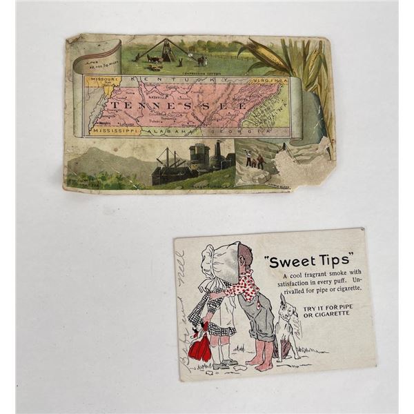 Pair of Antique Trade Cards Coffee Cigarettes