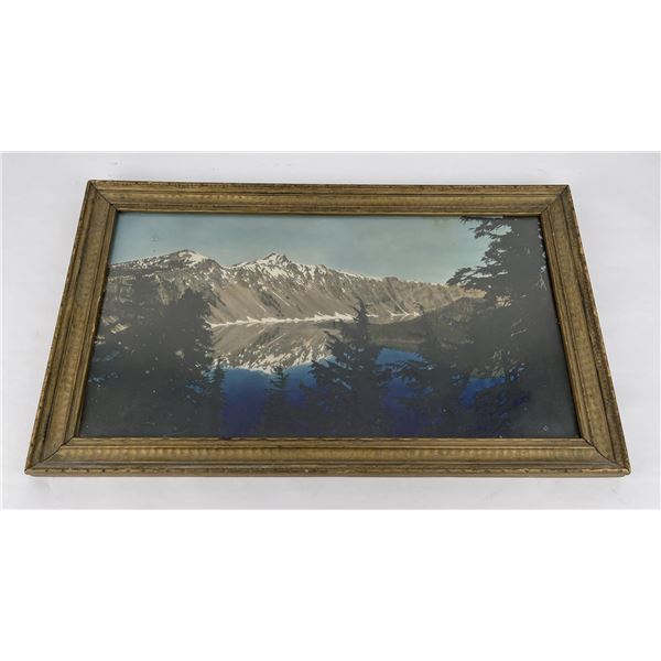 Hand Tinted Photo Crater Lake Oregon