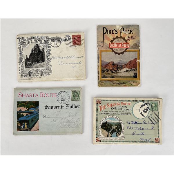 California Shasta Railroad Pikes Peak Postcards