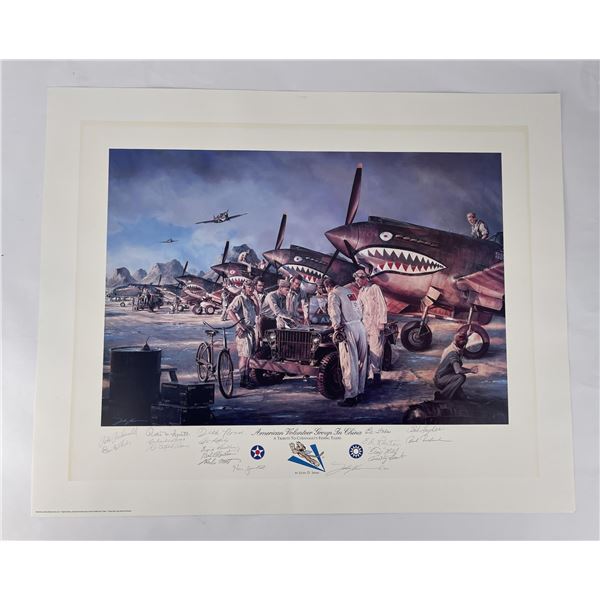 John Shaw Flying Tiger Print Signed by Pilots