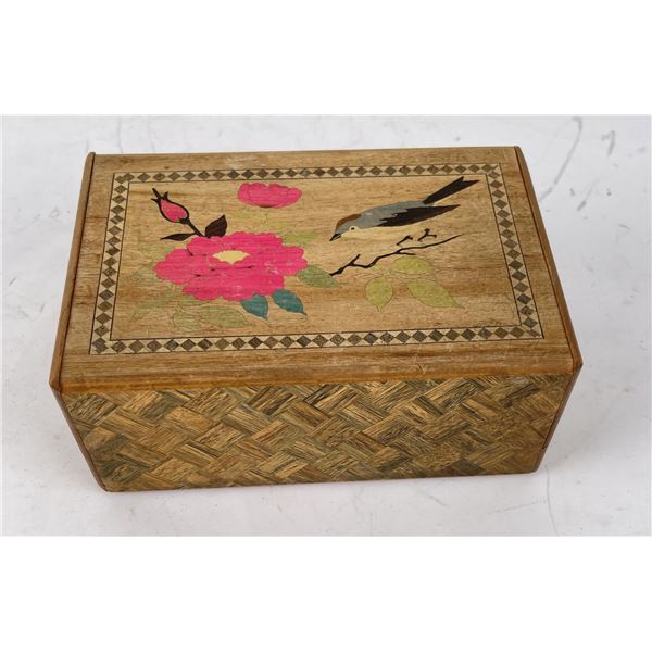 Vintage Japanese Wood Inlaid Puzzle Box