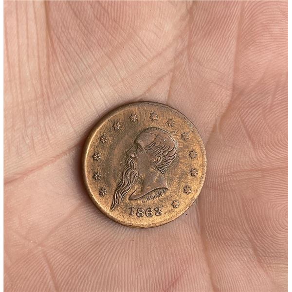 1863 New York Gustavus Civil War Trade Token