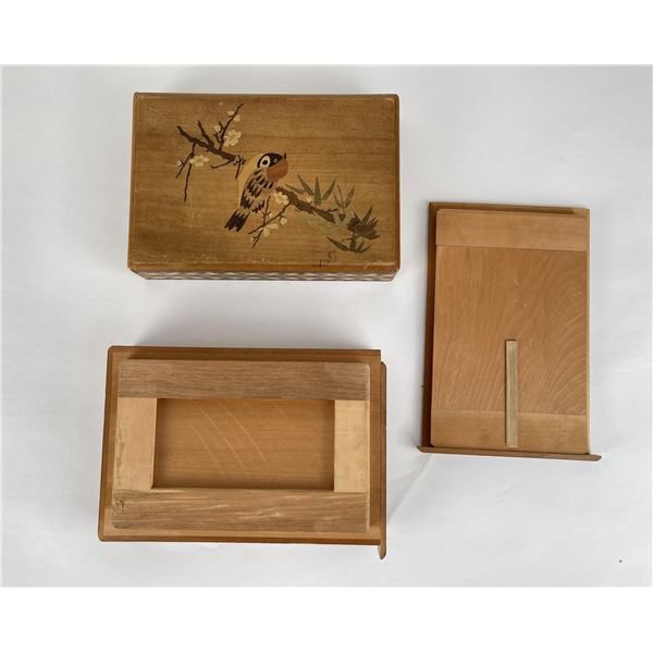 Vintage Japanese Wood Inlaid Puzzle Box