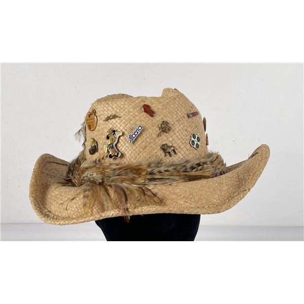 1980's Woven Straw Trucker Cowboy Hat
