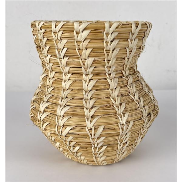 Native American Indian Made Pine Needle Basket