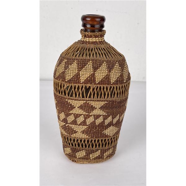 Hupa Yurok California Indian Woven Basket Bottle