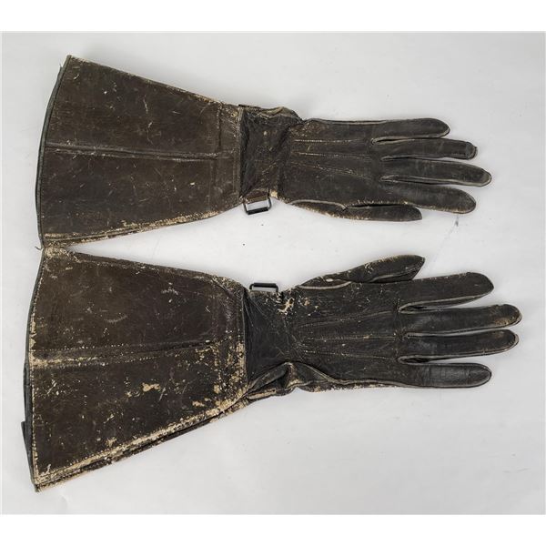Indian Wars Black Leather US Cavalry Gauntlets