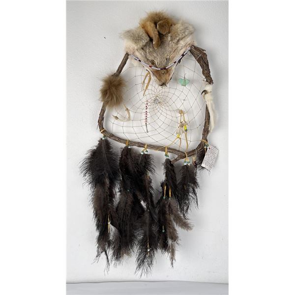 Montana Indian Beaded Coyote Face Dreamcatcher