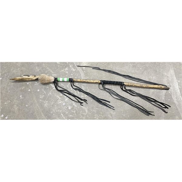 Montana Indian Made Bone Beaded Buffalo Spear