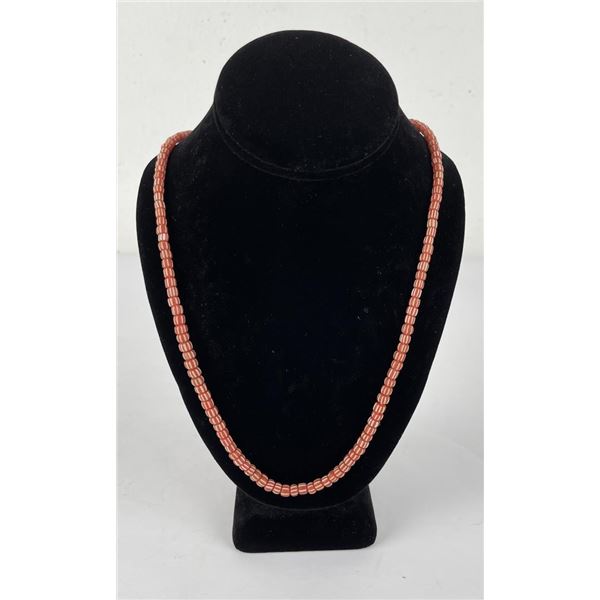 Antique Red White Indian Trade Bead Necklace
