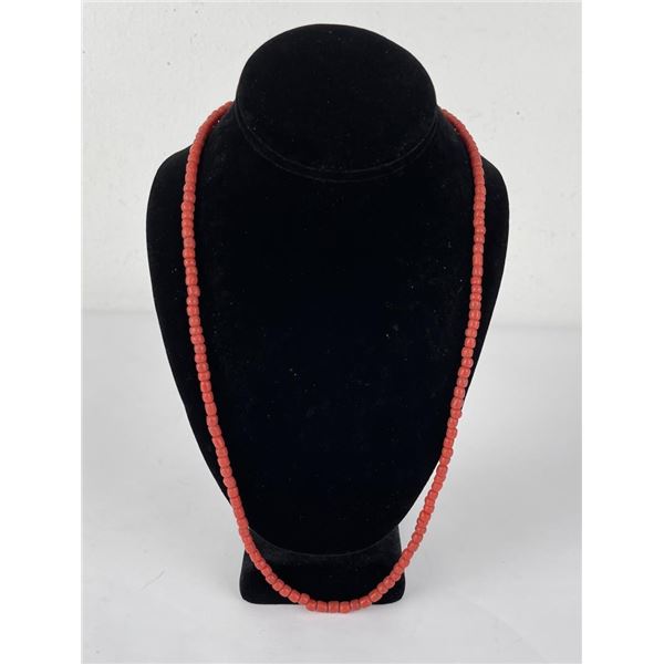 Antique Red White Indian Trade Bead Necklace