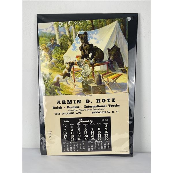 Bear Cubs Buick Pontiac Calendar 1960 New York