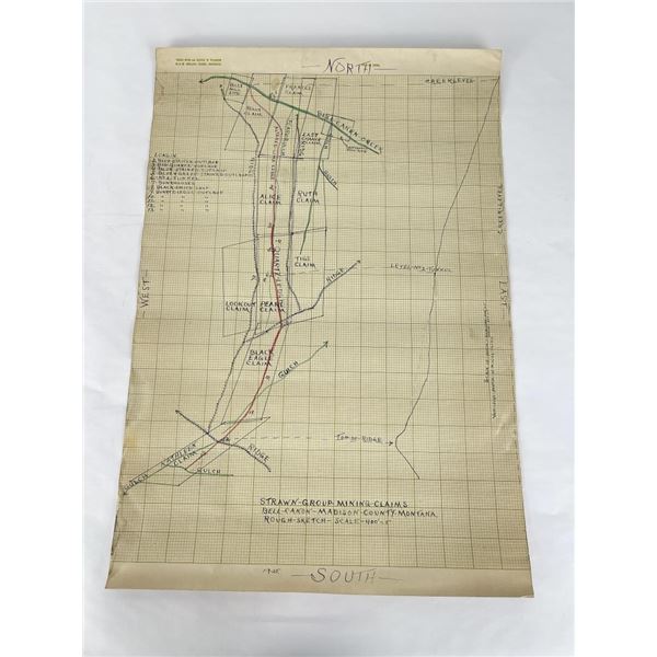 Antique Madison Montana Mining Claims Plat Map