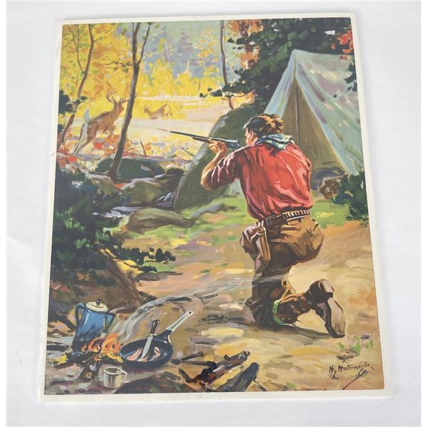 Antique Herman Hintermeister Hunting Print