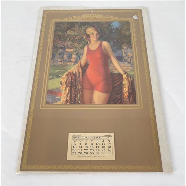 Antique Bathing Beauty Calendar 1924