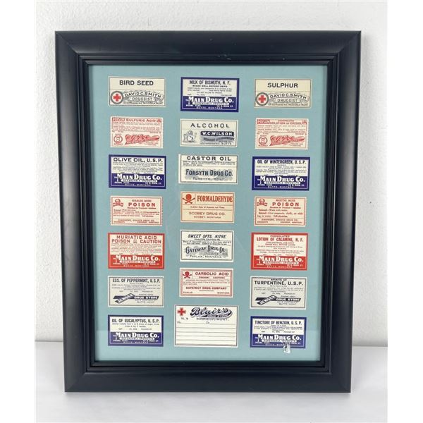 Group of Antique Montana Medicine Bottle Labels