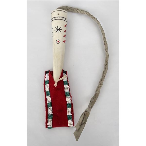 Blackfoot Indian Montana Elk Antler Beaded Quirt