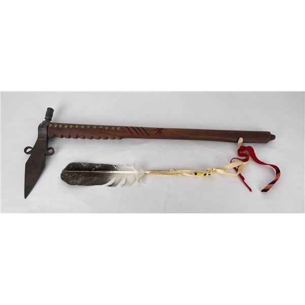 Montana Indian Tacked Peace Pipe Tomahawk