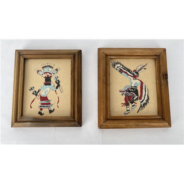 2 Navajo Indian Sand Paintings