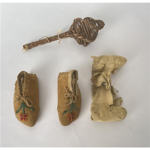 Flathead Indian Reservation Baby Moccasins Rattle