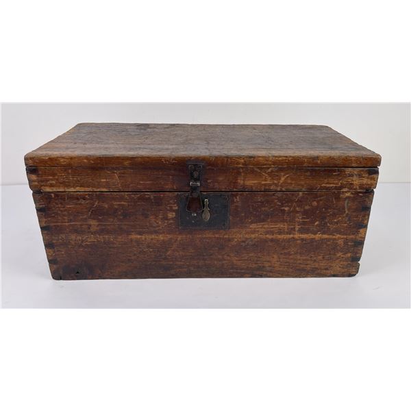 Antique Dovetailed Wood Trunk