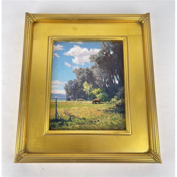 Taylor Lynde Montana Painting Spring Red Heifer