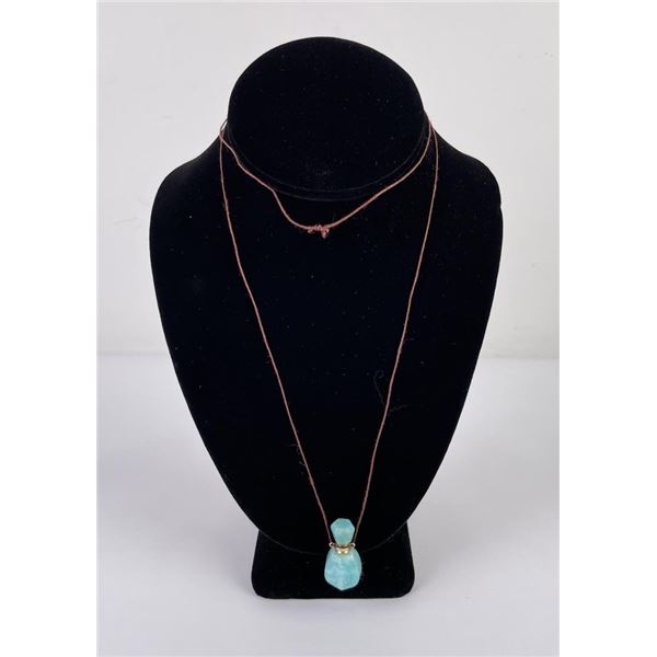Aventurine Carved Necklace Perfume Scent Bottle