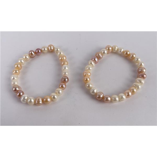 Pair of Tahitian Gold Color Pearl Bracelets