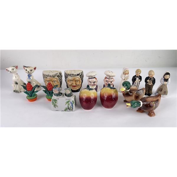 Collection of Antique Salt and Pepper Shakers