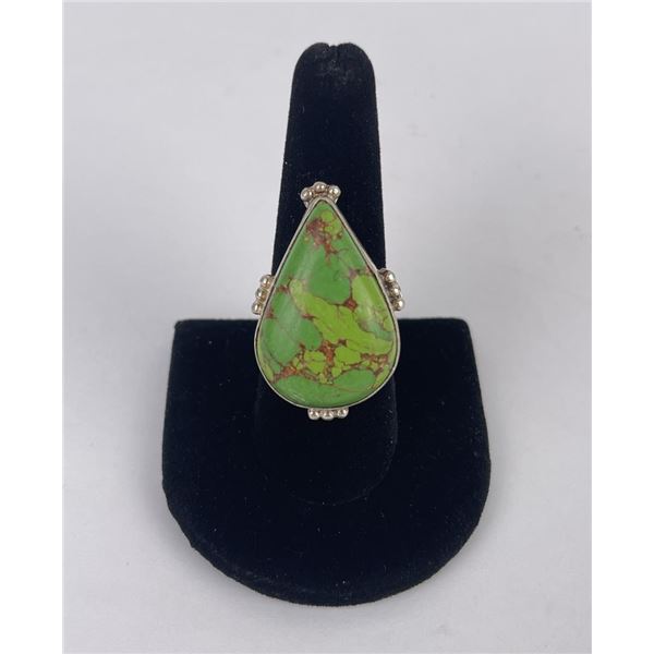 Navajo Sterling Silver Green Turquoise Ring