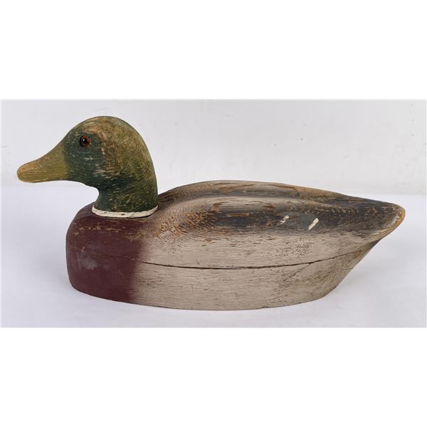 Antique Hollow Wood Mallard Duck Decoy