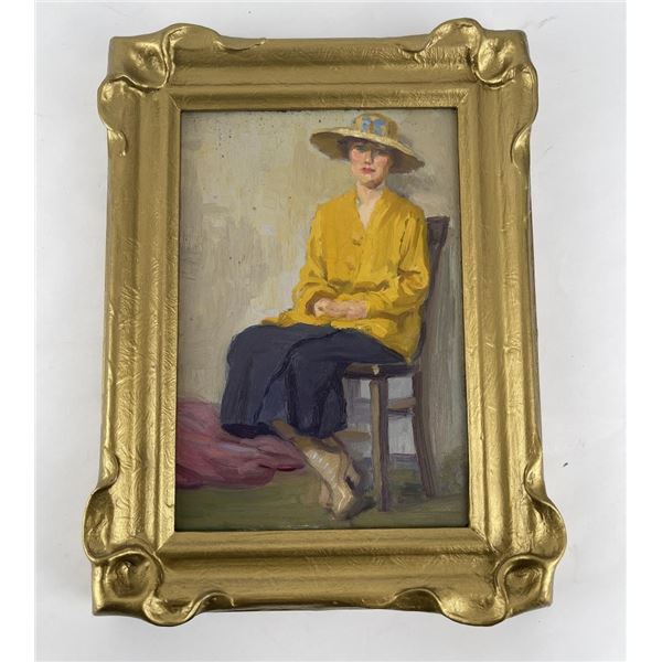Frederick Kress Painting Lady in Yellow California