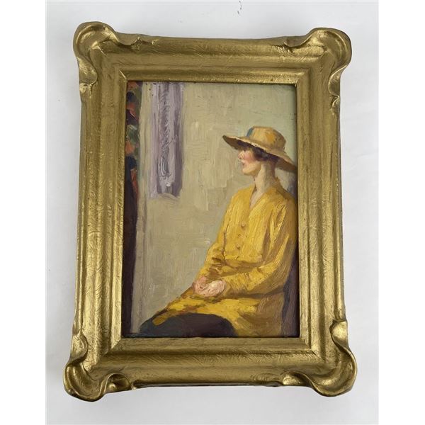 Frederick Kress Painting Lady in Yellow California
