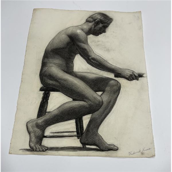Frederick Kress Drawing Nude Study California