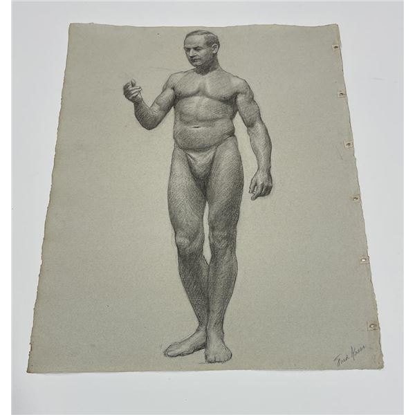 Frederick Kress Drawing Nude Study California