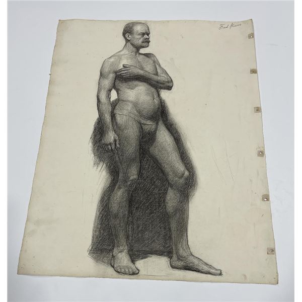 Frederick Kress Drawing Nude Study California