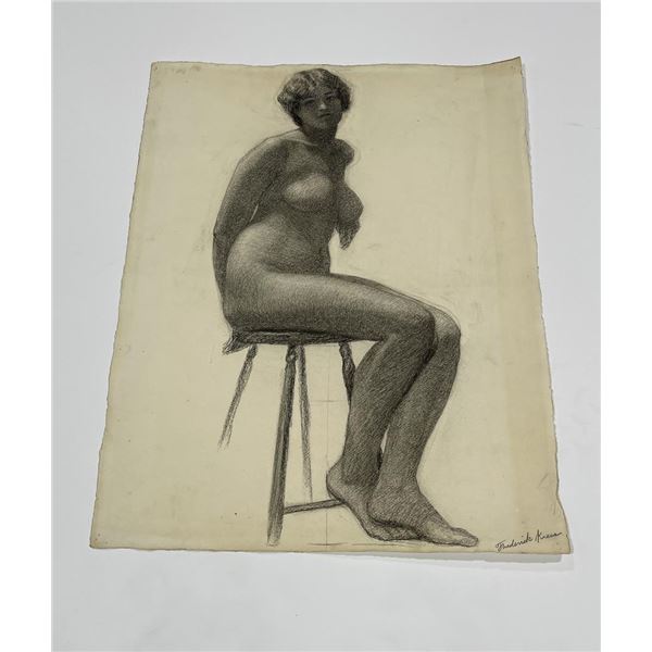 Frederick Kress Drawing Nude Study California