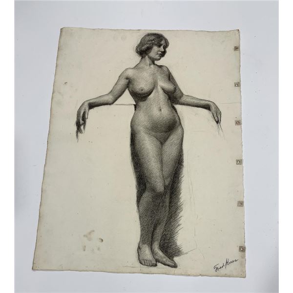 Frederick Kress Drawing Nude Study California