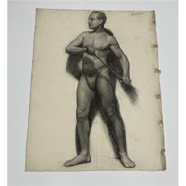 Frederick Kress Drawing Nude Study California