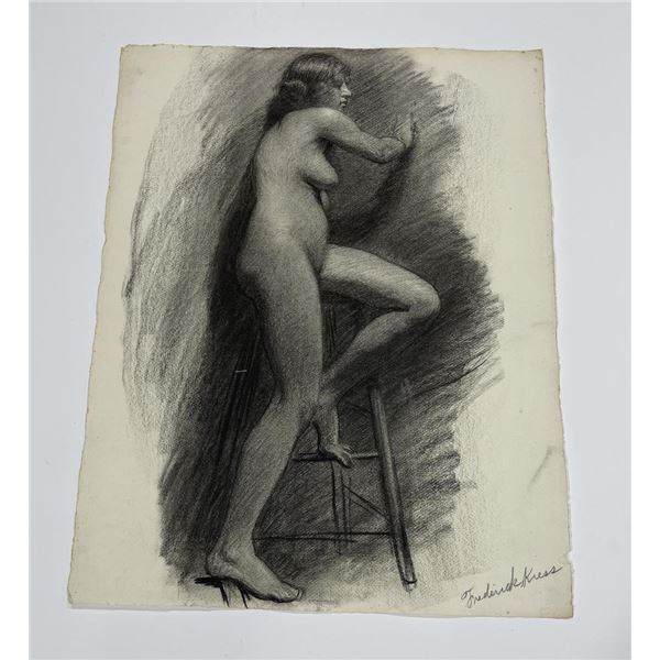 Frederick Kress Drawing Nude Study California