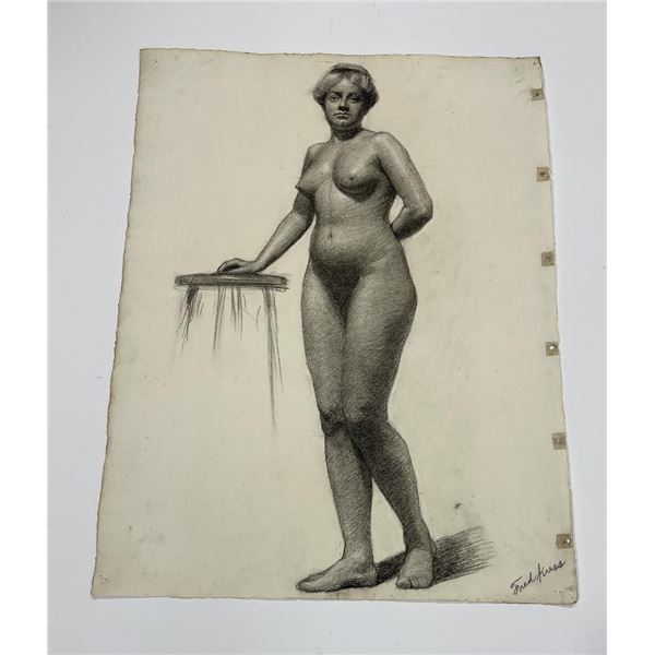 Frederick Kress Drawing Nude Study California