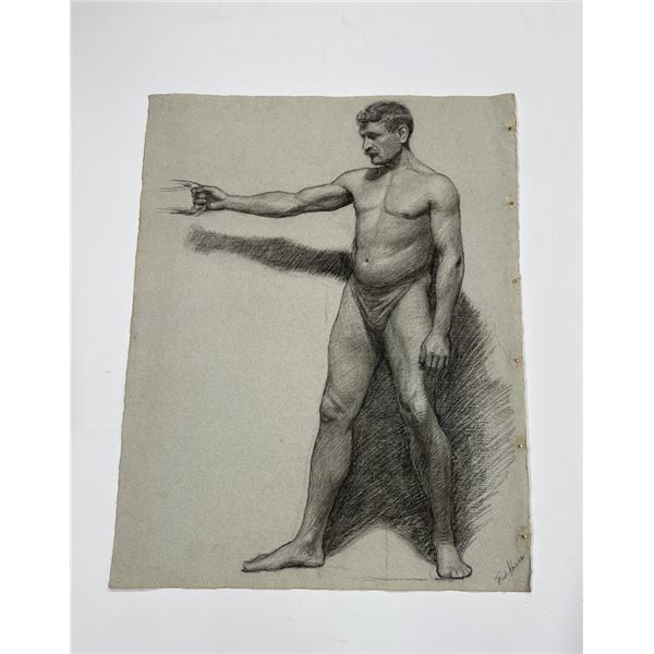 Frederick Kress Drawing Nude Study California
