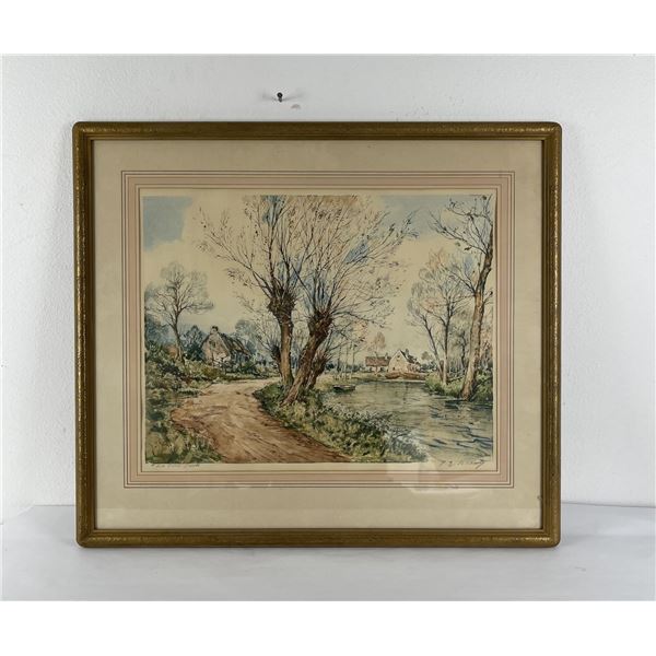 Paul Emile Lecomte Willow Trees Etching