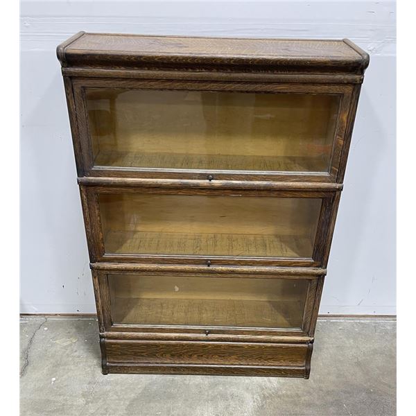 Antique Oak Lawyers Barrister Bookcase