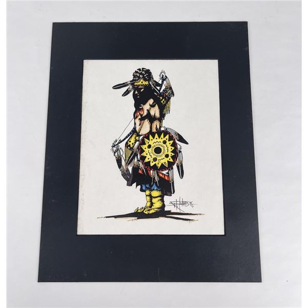 Native American Indian Watercolor Painting