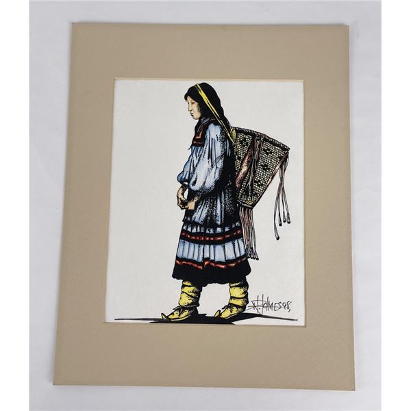 Native American Indian Watercolor Painting